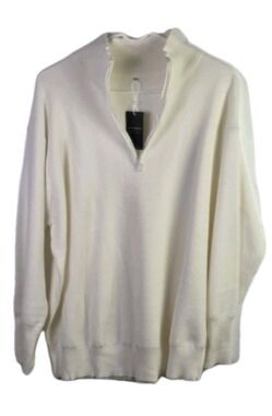 NWT Deepself Women's XL White Oversized Shoulder‎ Sweater